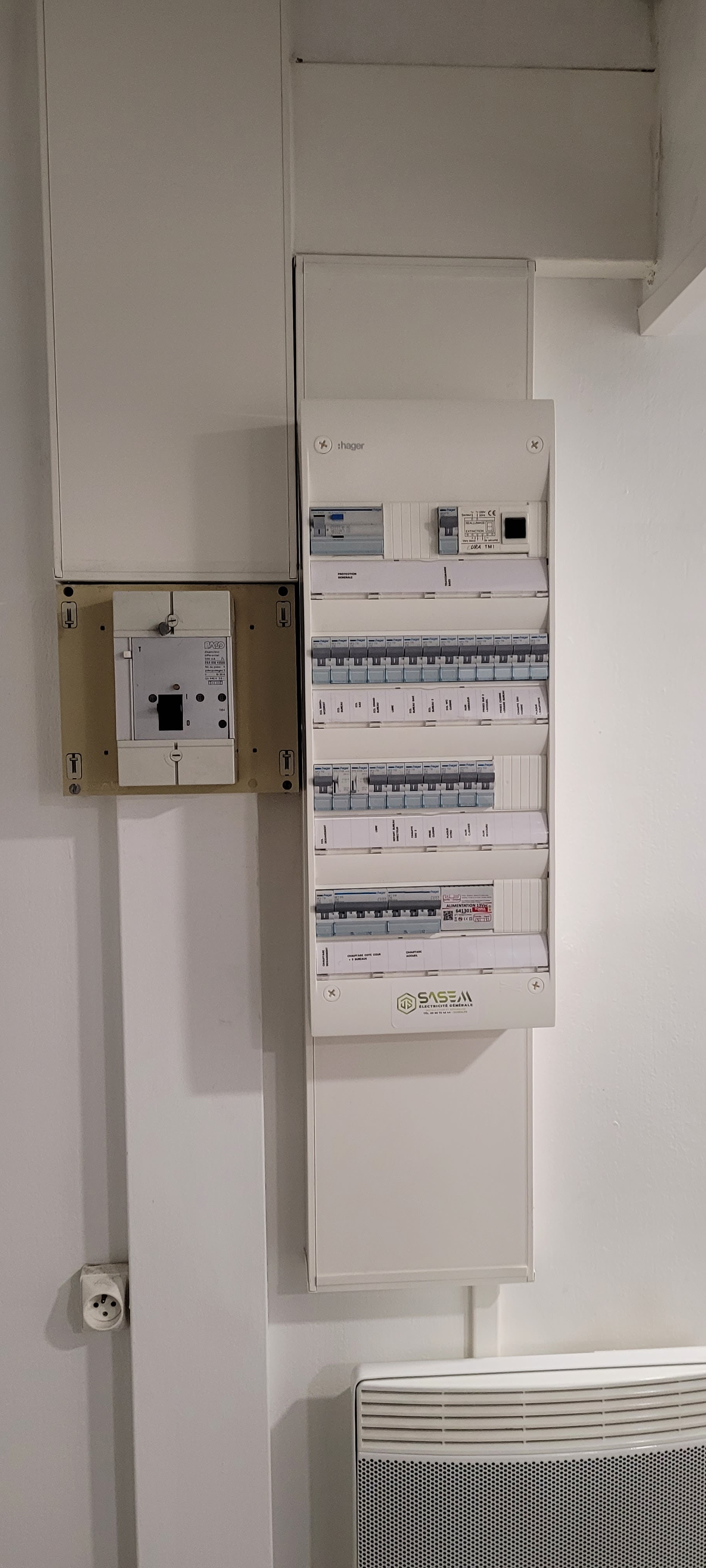 Tableau électrique de logement après mise en sécurité